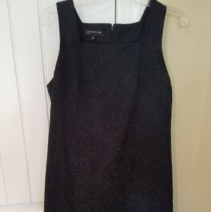 Black floral textured dress